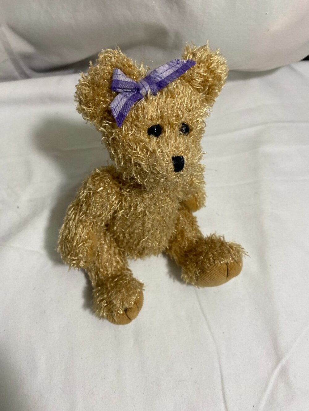 Ty Beanie Babies Plush Teddy Bear 2000 Sparkle Gold Mini Stuffed Animal 9”